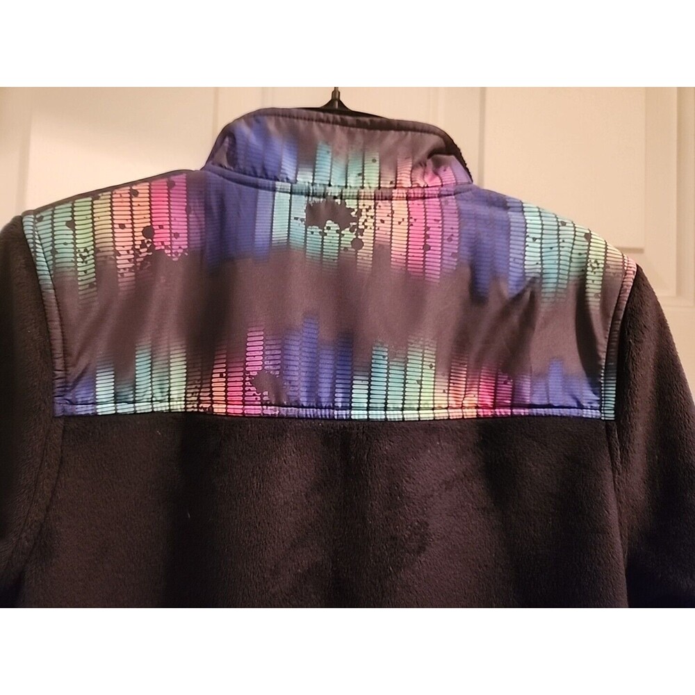 Fila Jacket Womens XS Black Rainbow Sport Soft Plush Fleece Full Zip Outdoor - Picture 9 of 10